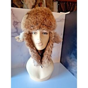Mad Bomber Rabbit Fur Trapper Hat Ear Flap Winter Size XXL  Warm  100% Recyded P